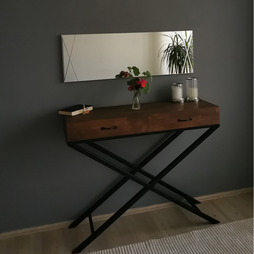Espejo de pared 105x35 cm plata
