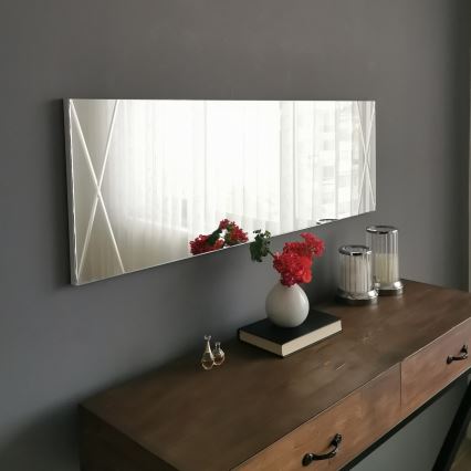 Espejo de pared 105x35 cm plata