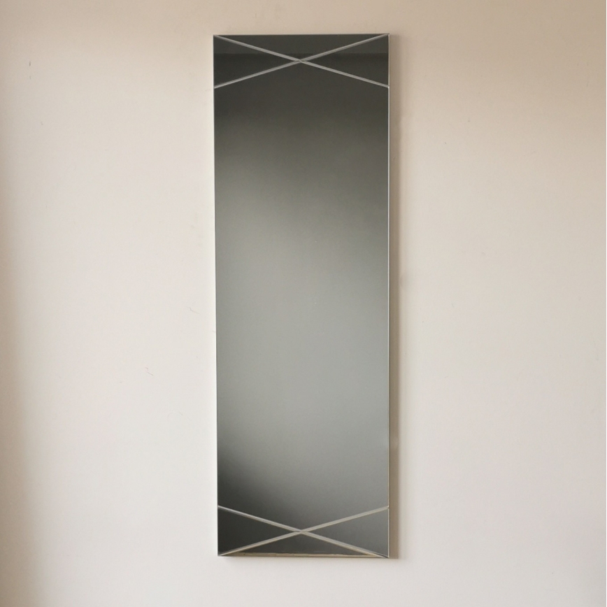 Espejo de pared 105x35 cm plata