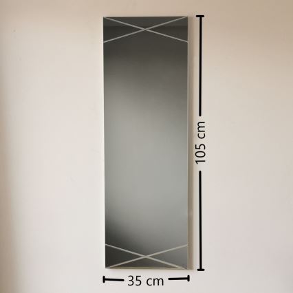Espejo de pared 105x35 cm plata