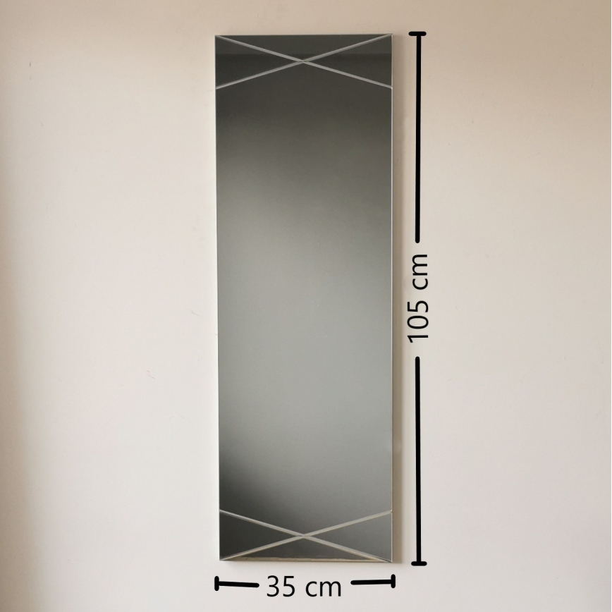 Espejo de pared 105x35 cm plata