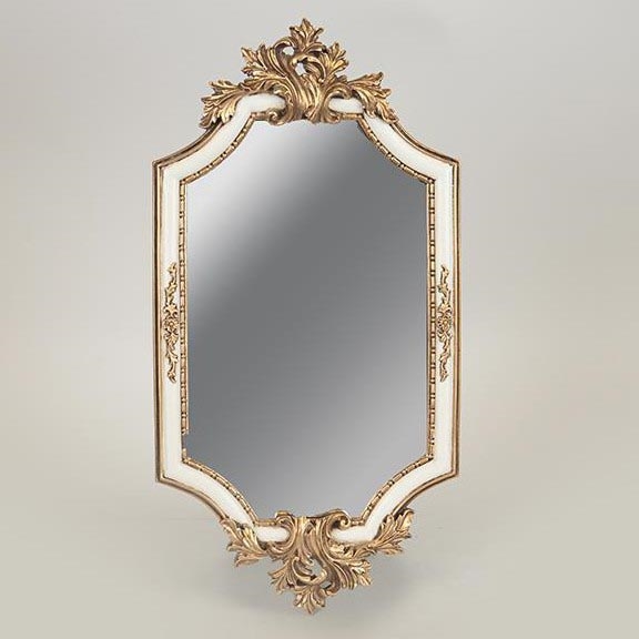 Espejo de pared 41x21 cm blanco/dorado