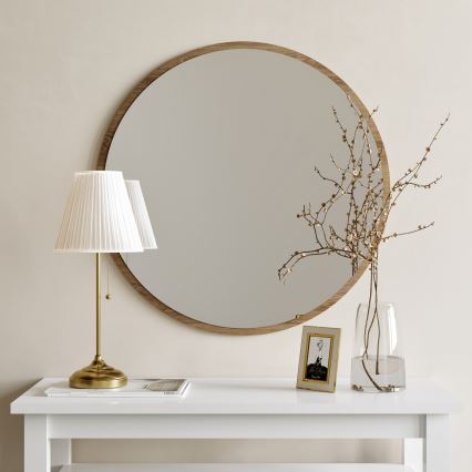 Espejo de pared AYNA diámetro 60 cm marrón