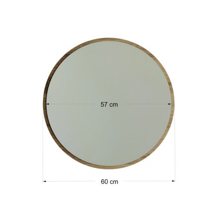 Espejo de pared AYNA diámetro 60 cm marrón
