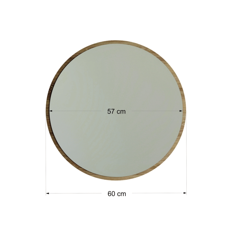 Espejo de pared AYNA diámetro 60 cm marrón