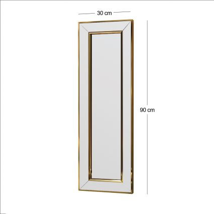 Espejo de pared CARLOS 90x30 cm dorado