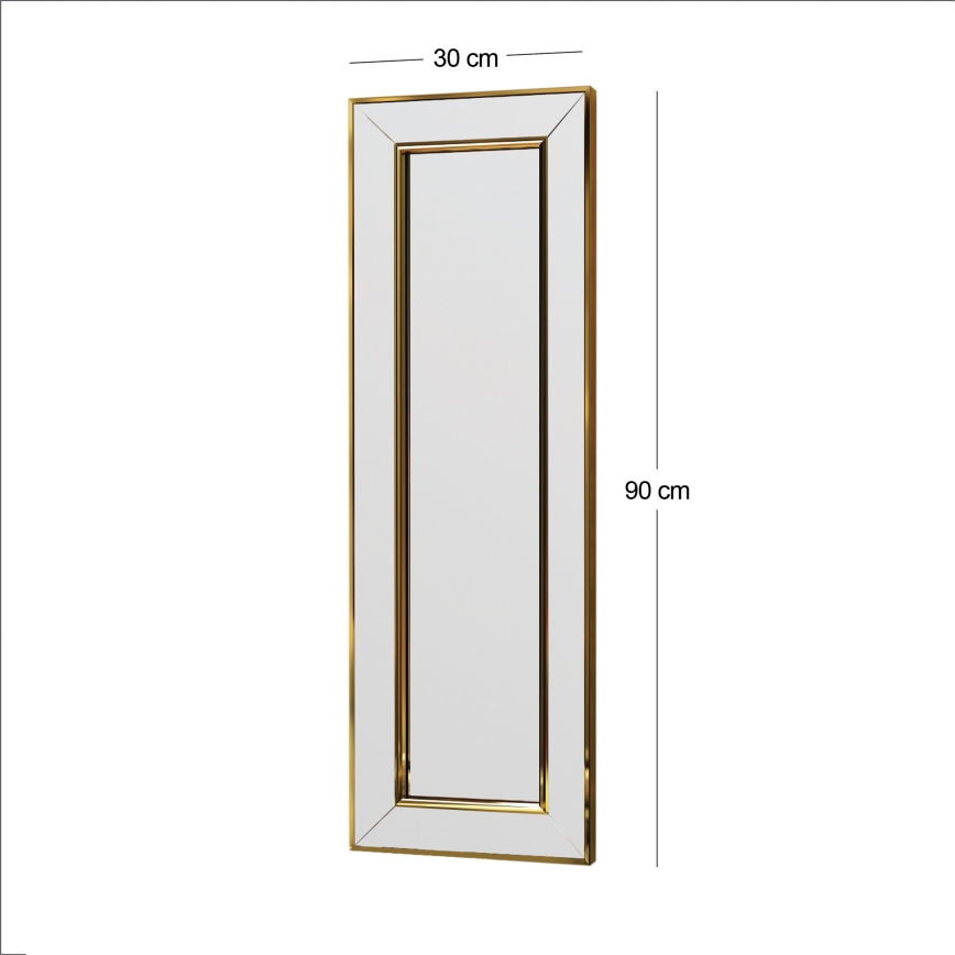 Espejo de pared CARLOS 90x30 cm dorado