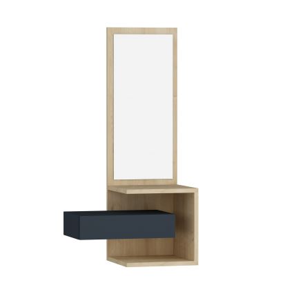 Espejo de pared con estante STELLA 90x49 cm marrón/antracita