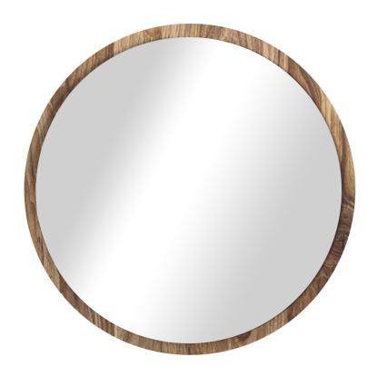 Espejo de pared diá. 45 cm nogal