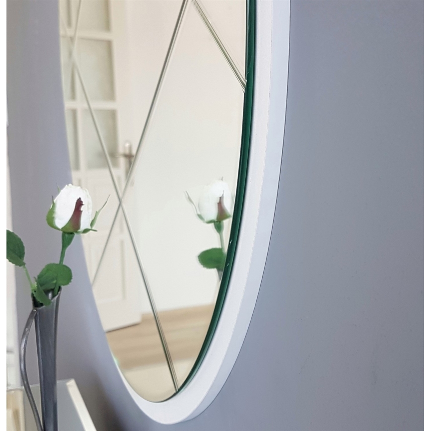 Espejo de pared diá. 60 cm blanco