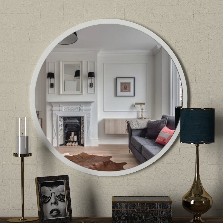 Espejo de pared GLOB diámetro 59 cm blanco