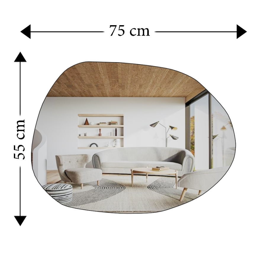 Espejo de pared LIORA 75x55 cm negro