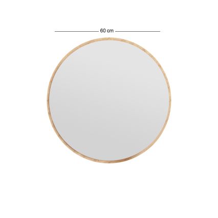 Espejo de pared OZZE diá. 60 cm marrón
