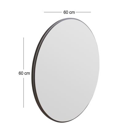 Espejo de pared OZZE diá. 60 cm negro