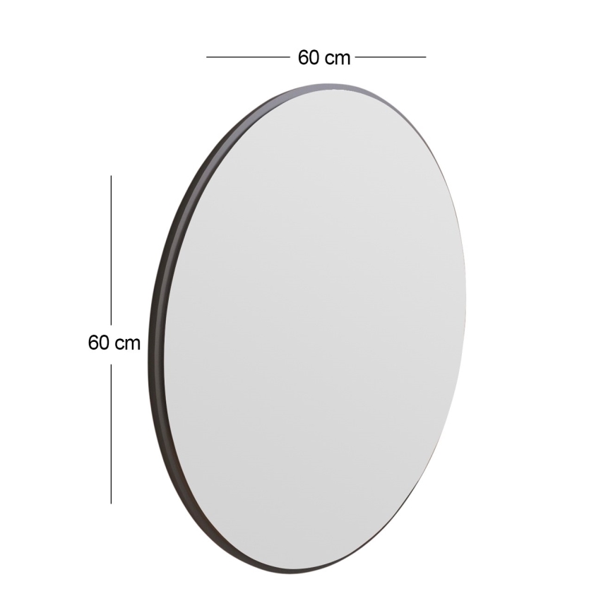 Espejo de pared OZZE diá. 60 cm negro