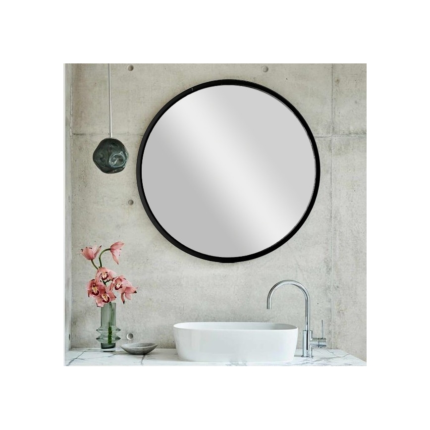 Espejo de pared SIYAH diá. 60 cm negro