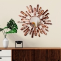 Espejo de pared SOL diá. 75 cm marrón