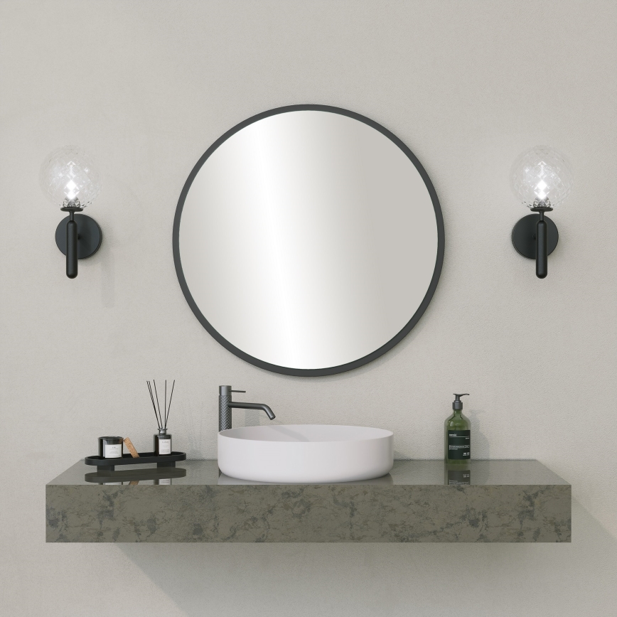 Espejo de pared YUVARLAK diá. 60 cm negro