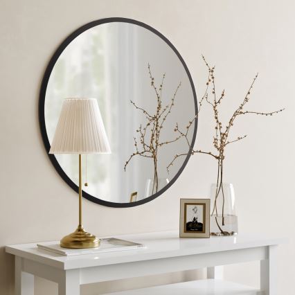 Espejo de pared YUVARLAK diá. 60 cm negro