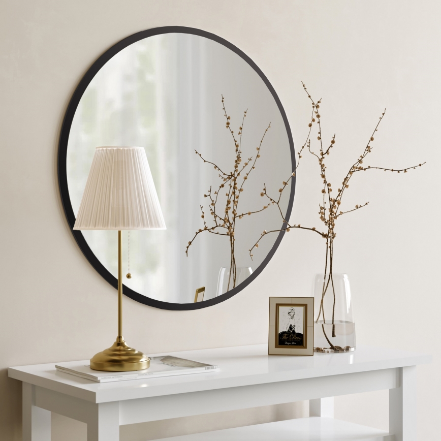 Espejo de pared YUVARLAK diá. 60 cm negro