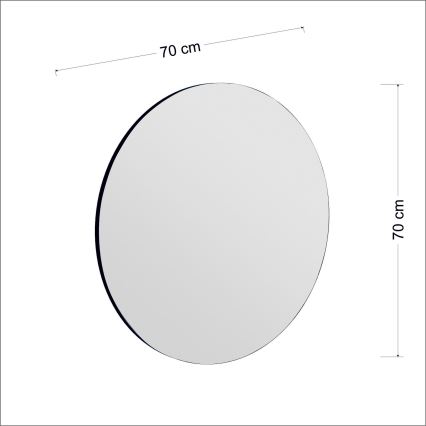 Espejo de pared ZEOS diá. 70 cm negro