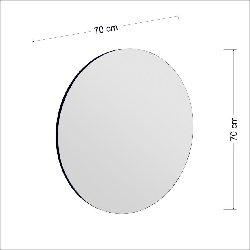 Espejo de pared ZEOS diá. 70 cm negro