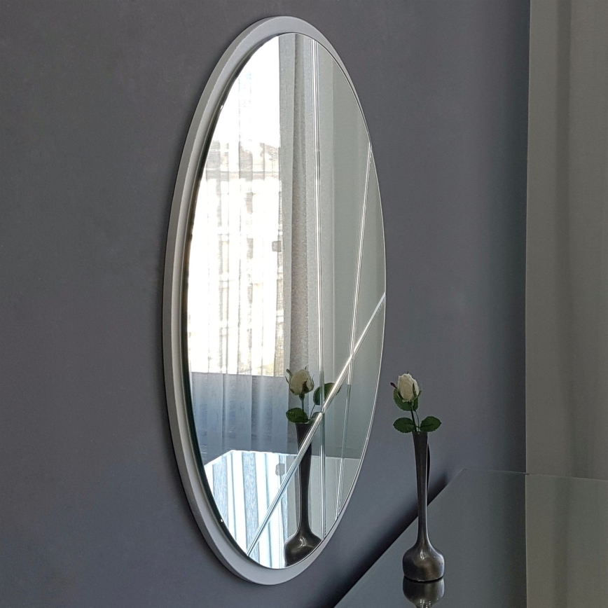 Espejo de pared ø 60 cm plata