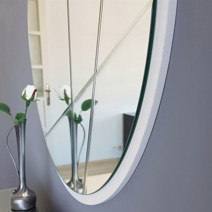 Espejo de pared ø 60 cm plata