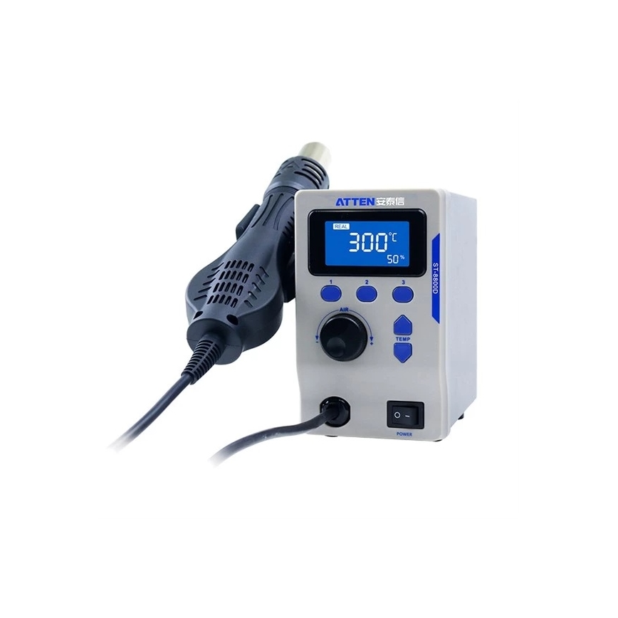 Estación de aire caliente con pantalla LCD, 800 W / 230 V