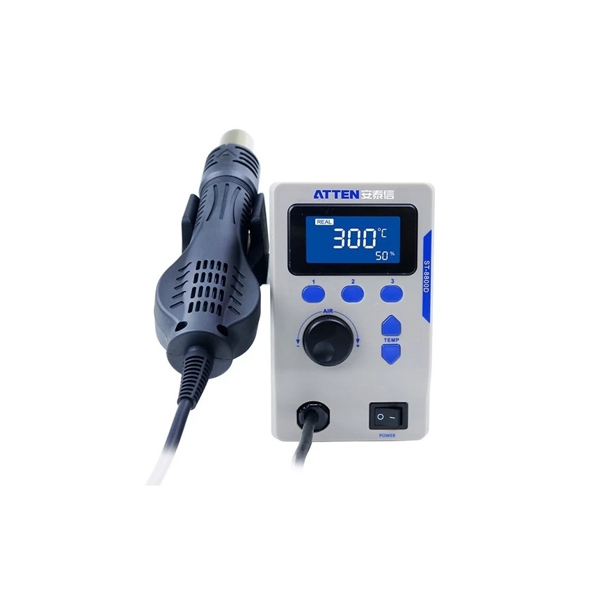 Estación de aire caliente con pantalla LCD, 800 W / 230 V