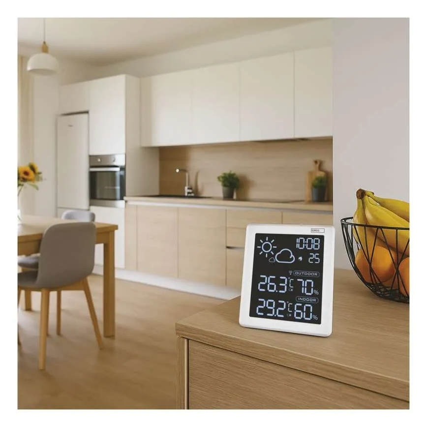 Estación meteorológica 5V, 2x AAA + 2x AAA, negra