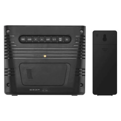 Estación meteorológica con carga inalámbrica 5V, 2x AA + 2x AAA, negra