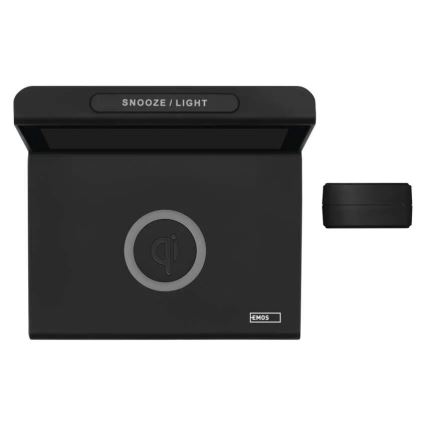 Estación meteorológica con carga inalámbrica 5V, 2x AA + 2x AAA, negra