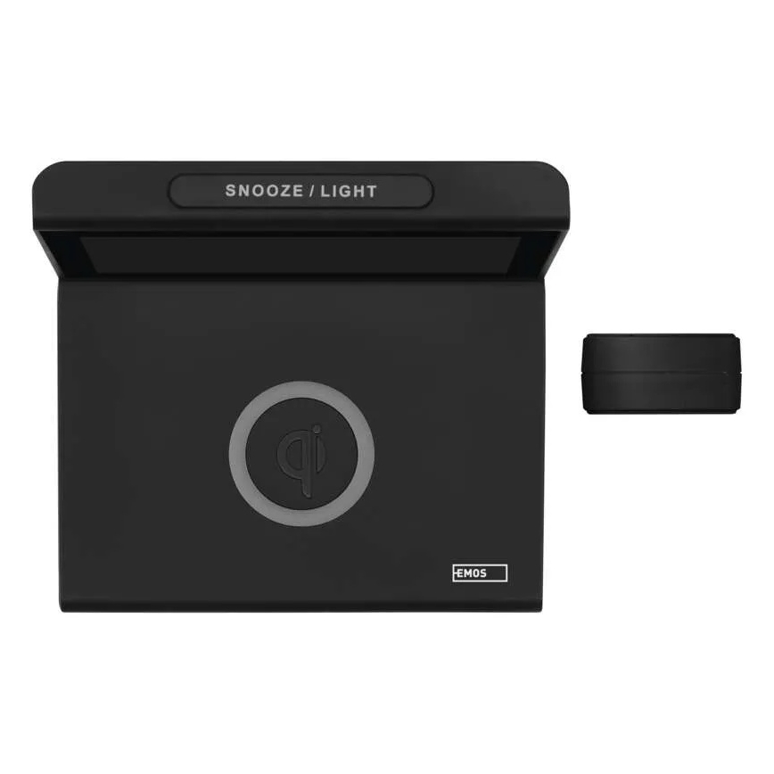 Estación meteorológica con carga inalámbrica 5V, 2x AA + 2x AAA, negra