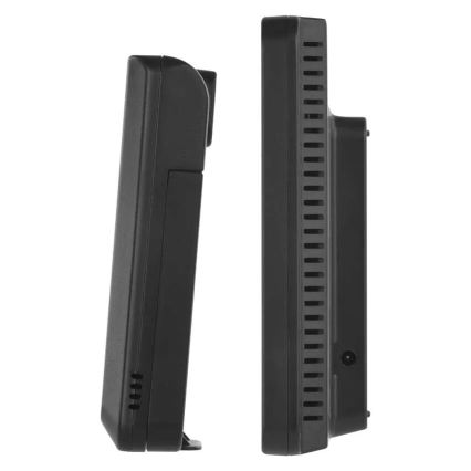 Estación meteorológica con pantalla LCD a color y despertador, 5V, 3xAAA + 2xAA, negra