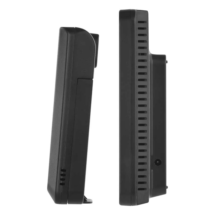 Estación meteorológica con pantalla LCD a color y despertador, 5V, 3xAAA + 2xAA, negra