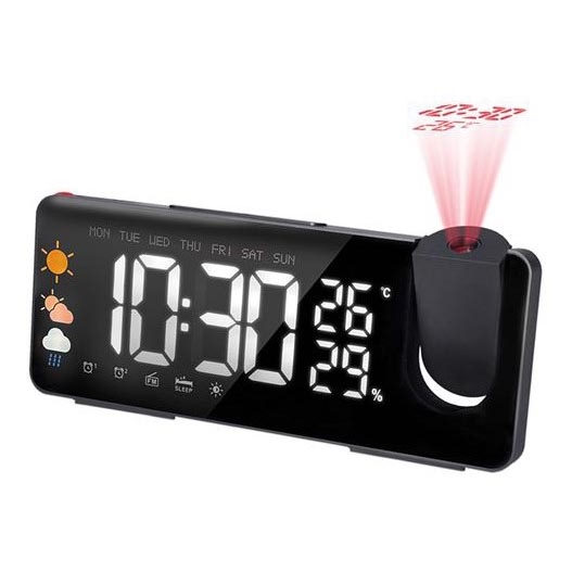 Estación meteorológica con pantalla LCD, despertador y proyector 5V/2xAA + 3xAA