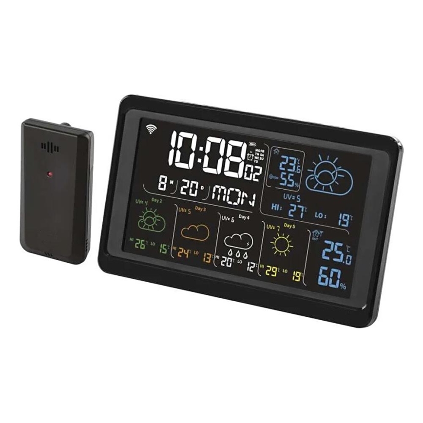 Estacion meteorologica con pantalla LCD GoSmart 230V/3xAAA + 2×AAA Wi-Fi Tuya negro