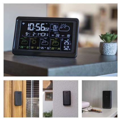 Estacion meteorologica con pantalla LCD GoSmart 230V/3xAAA + 2×AAA Wi-Fi Tuya negro