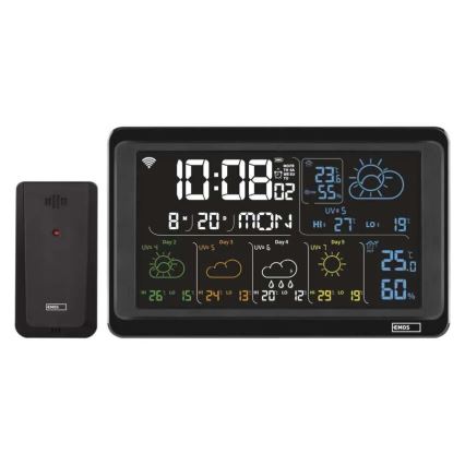 Estacion meteorologica con pantalla LCD GoSmart 230V/3xAAA + 2×AAA Wi-Fi Tuya negro