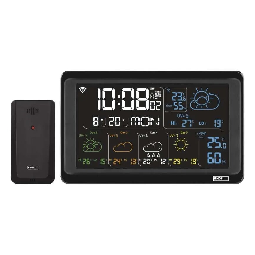 Estacion meteorologica con pantalla LCD GoSmart 230V/3xAAA + 2×AAA Wi-Fi Tuya negro
