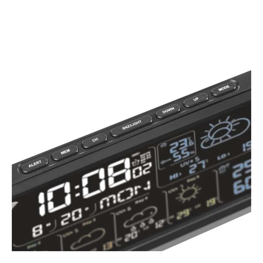 Estacion meteorologica con pantalla LCD GoSmart 230V/3xAAA + 2×AAA Wi-Fi Tuya negro