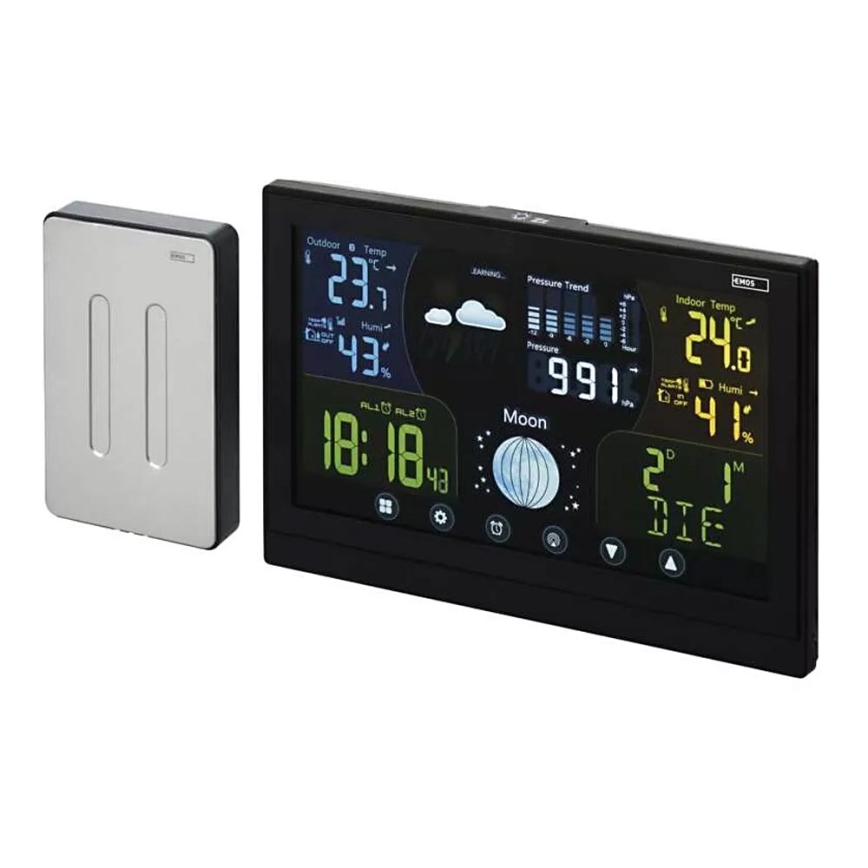 Estación meteorológica inalámbrica con despertador 3xAAA/5V + 2xAAA negro
