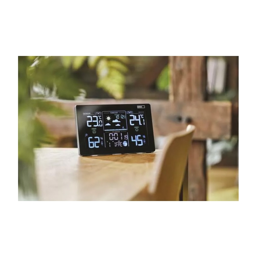 Estación meteorológica inalámbrica con despertador 5V/3xAAA + 2xAAA negro