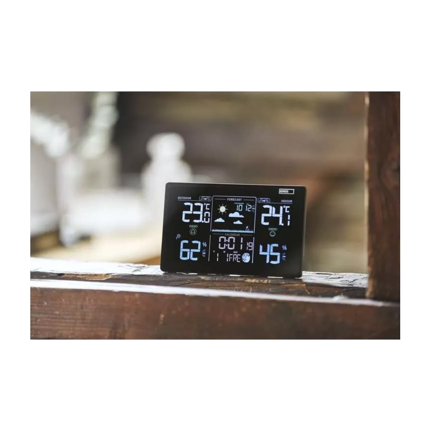 Estación meteorológica inalámbrica con despertador 5V/3xAAA + 2xAAA negro