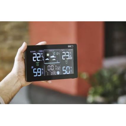 Estación meteorológica inalámbrica con despertador 5V/3xAAA + 2xAAA negro