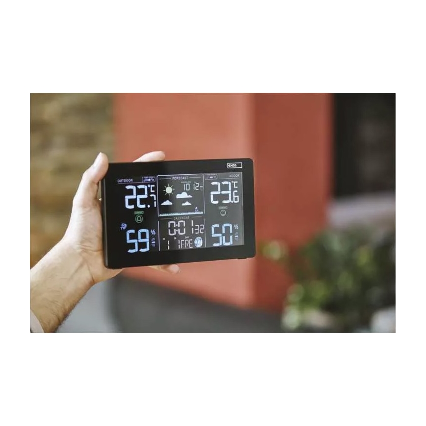 Estación meteorológica inalámbrica con despertador 5V/3xAAA + 2xAAA negro
