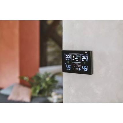Estación meteorológica inalámbrica con despertador 5V/3xAAA + 2xAAA negro