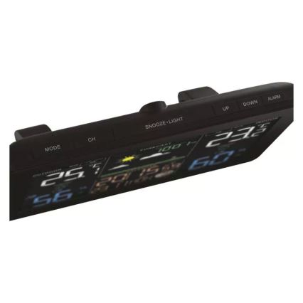 Estación meteorológica inalámbrica con despertador 5V/3xAAA + 2xAAA negro