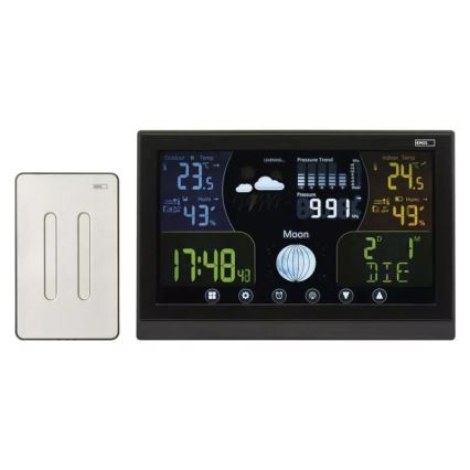 Estación meteorológica inalámbrica con despertador 3xAAA/5V + 2xAAA negro